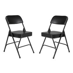 National Public Seating 3200 Series 2-Inch Thick Padded Folding Chair, 18-1/2 Inch Seat, Black, Set of 2 2051334