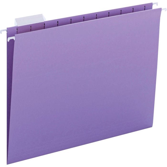 Smead Hanging File Folder, Letter Size, 1/5 Cut Tabs, Lavender, Pack of 25