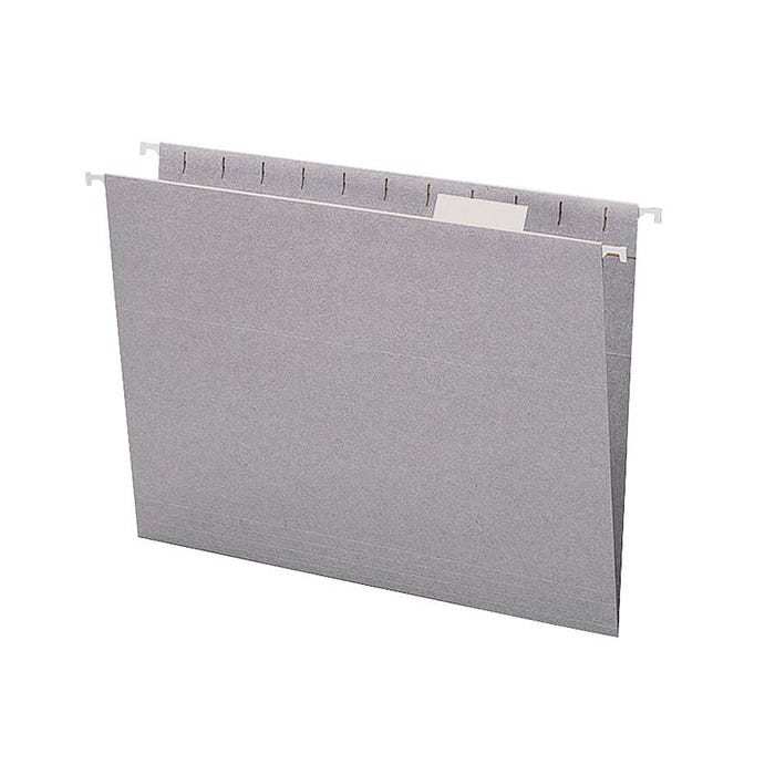 Smead Hanging File Folder, Letter Size, 1/5 Cut Tabs, Gray, Pack of 25