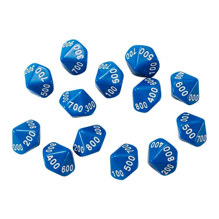 Learning Advantage 10-Sided Place Value Dice, Hundreds, Set of 12