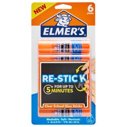 Elmer's Re-Stick School Glue Sticks, 1.68 Ounces, Set of 6 2132415