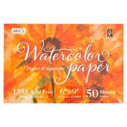 Jack Richeson Watercolor Paper, 6 x 9 Inches, 135 lb, White, 50 Sheets