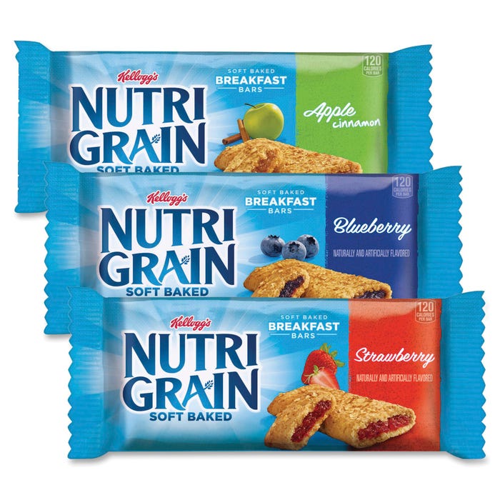 Kellogg's Nutri-Grain Soft Breakfast Bars, Assorted, Pack of 48