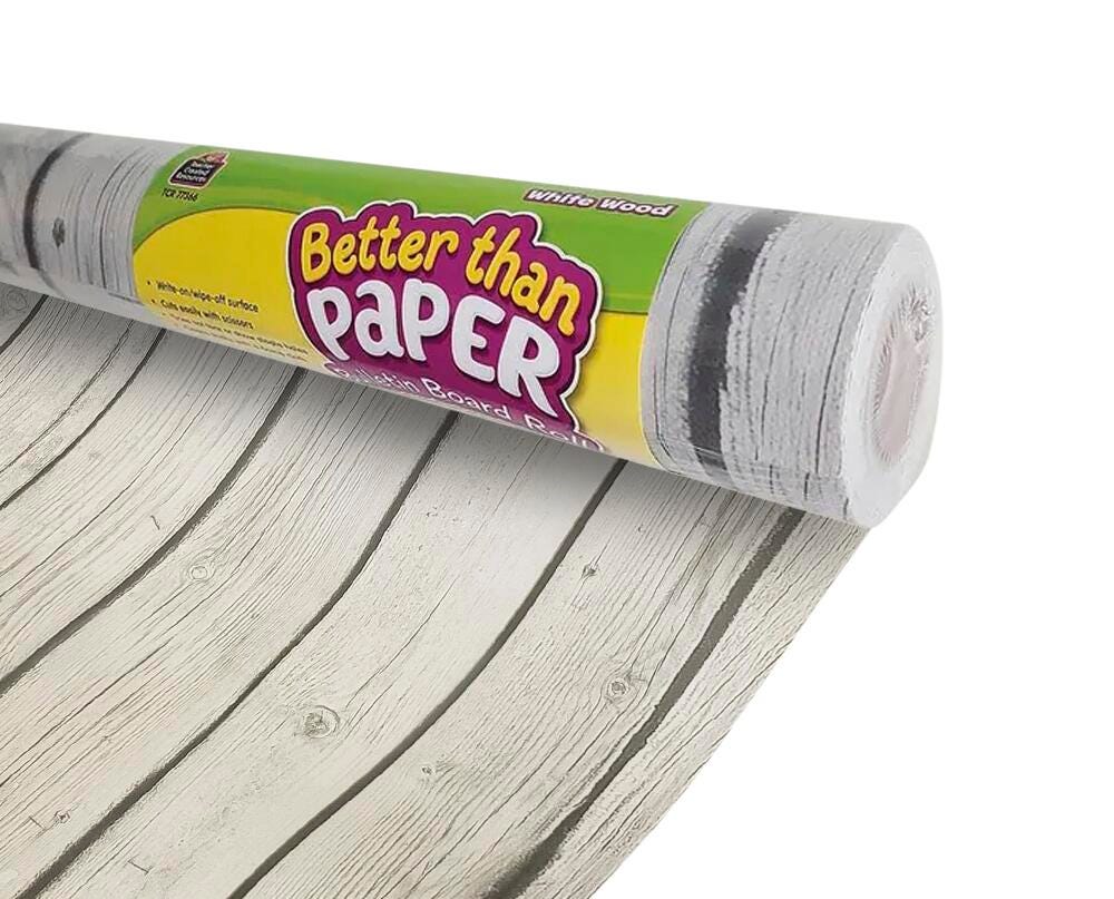 Image for Teacher Created Resources Better Than Paper Bulletin Board Roll, White Wood from School Specialty