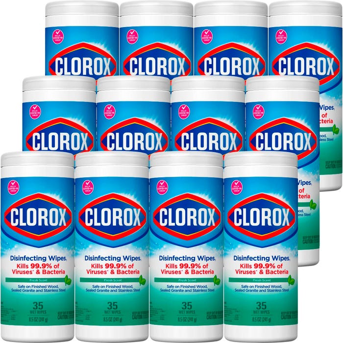 Clorox Disinfecting Wipe - 35 Count, Fresh Scent, Pack of 12
