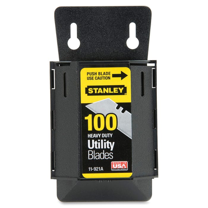 Stanley Bostitch Wall Dispenser Utility Knife for Replacement Blade, Carbon Steel Blade, Black, Pack of 100
