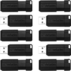 Verbatim Pinstripe USB Flash Drive, 64GB, 10 Pack, Item Number 2091566