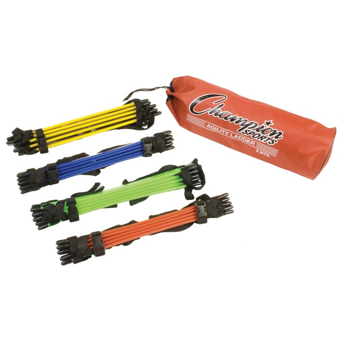 Champion Sports Agility Ladders, 4 Meters, Assorted Colors, Set of 4