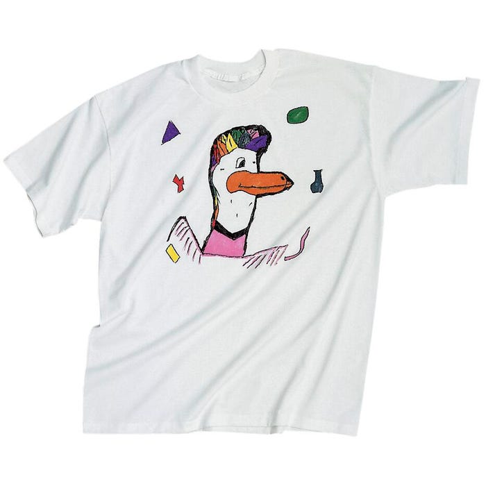 Gildan Heavyweight Cotton-Blend T-Shirt, Crew Neck, Small, White