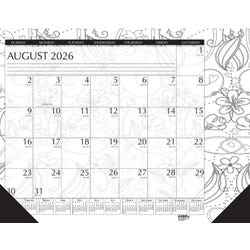 House of Doolittle Recycled Academic Desk Pad Calendar, August 2026 to July 2027, 22 x 17 Inches, Doodles Theme