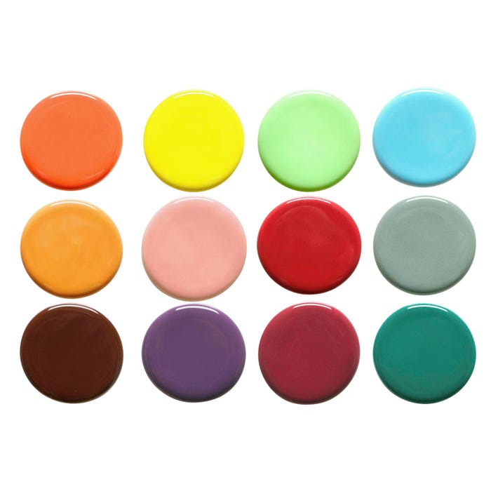 AMACO Teacher's Palette Glazes Class Pack 3, Pint, Assorted Colors, Set of 12
