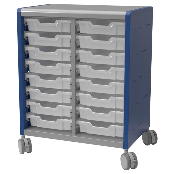 Classroom Select Geode Medium Cabinet, Double Wide with 16 Totes