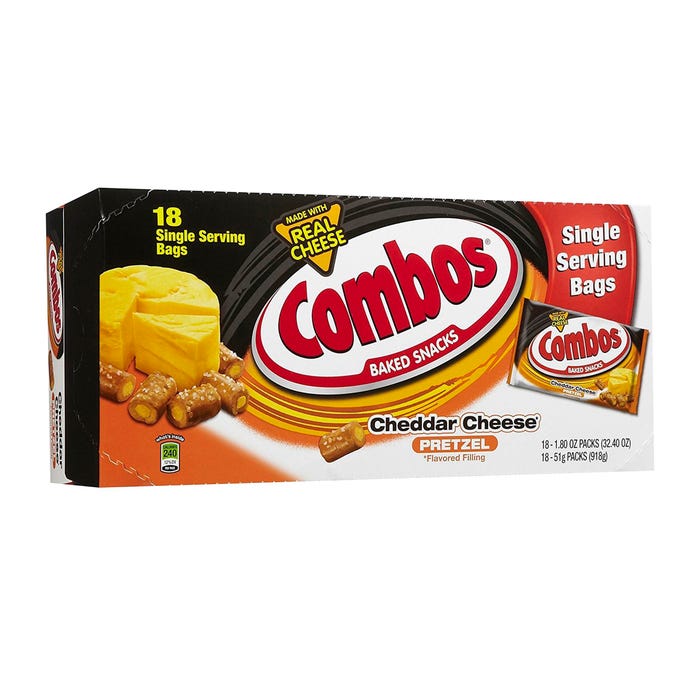 Combo Pretzel with Cheddar Cheese Filling, 1.8 Ounce, Pack of 18