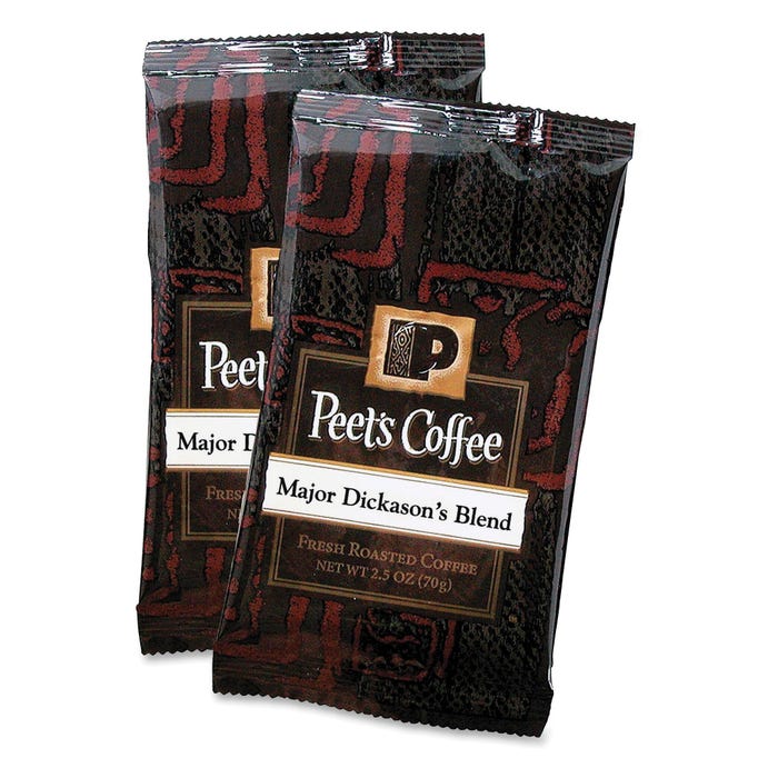 Peet's Coffee & Tea Fresh Roasted Coffee, Major Dickasons Blend, 2.5 oz, Pack of 18