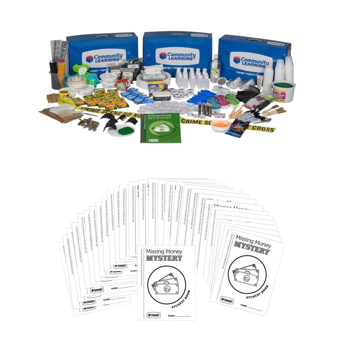 Image for Community Learning Missing Money Mystery, An Introduction to Forensic Science Deluxe Summer Camp Kit, Grades 2 to 3 from School Specialty