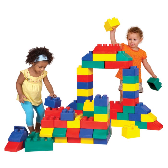 Edushape Soft EduBlocks, Assorted Shapes and Colors, Set of 50