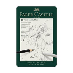 Faber-Castell Pitt Graphite Matte Pencils, Assorted Tips, Set of 11, Item Number 2091078