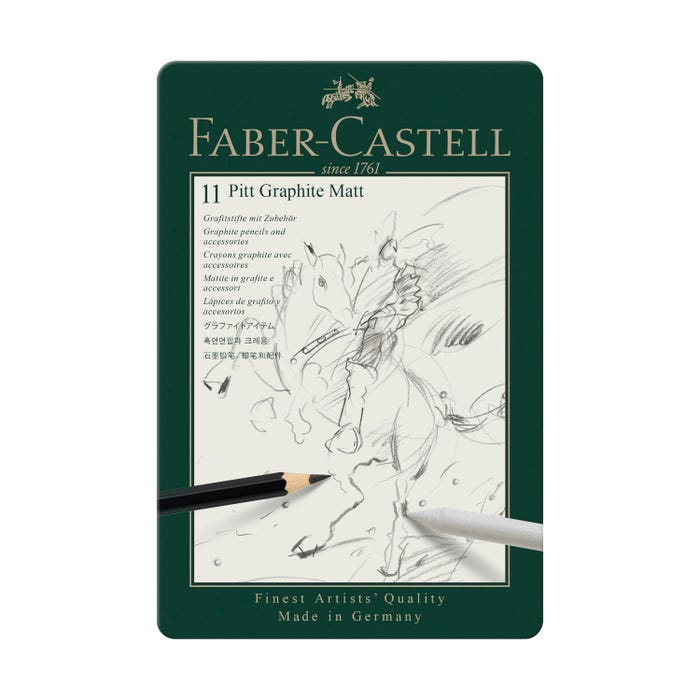 Faber-Castell Pitt Graphite Matte Sets, Assorted Hardness, Set of 11