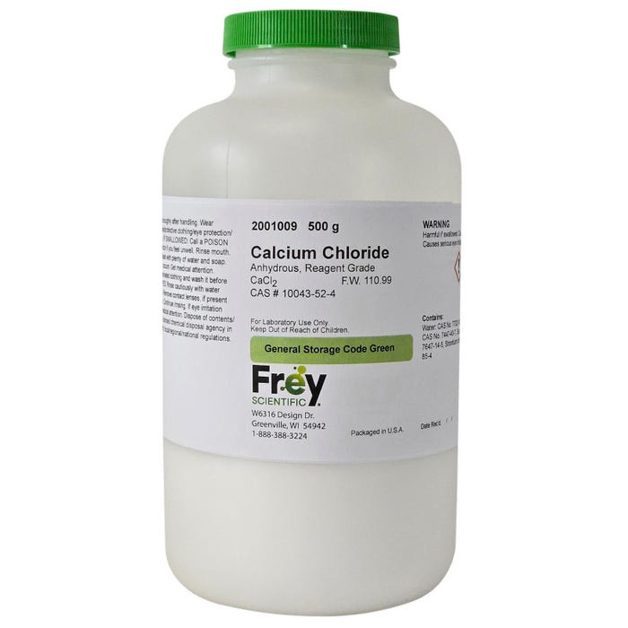 Frey Scientific Calcium Chloride, Anhydrous, Reagent Grade, 500g