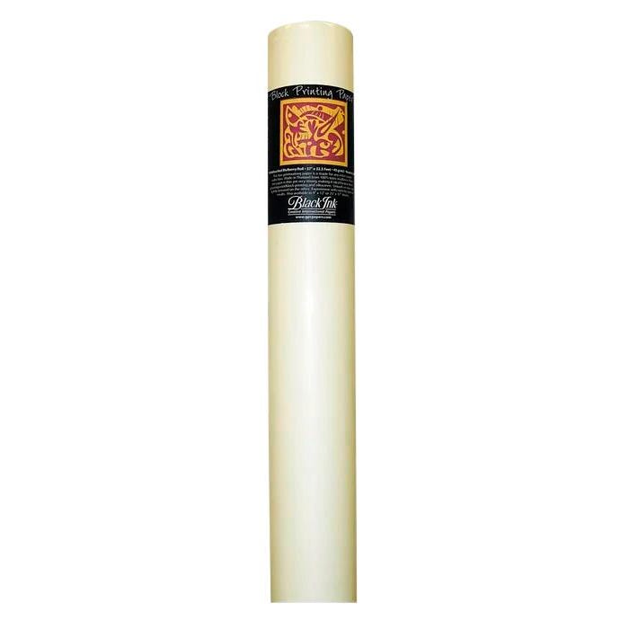 Black Ink Mulberry Paper Roll, 37 Inches x 32 Feet, UnBleached