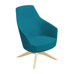 Global Drift Mid Back Lounge, Wood Swivel Base