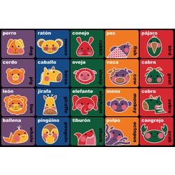 Carpets for Kids Premium Bilingual Animals Seating, Rectangle