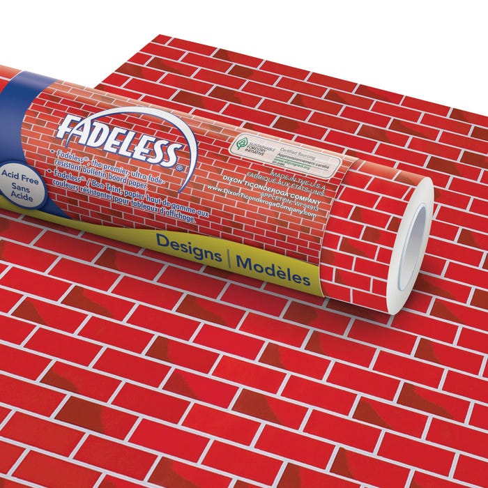 Fadeless Designs Paper Roll, Tu Tone Brick, 48 Inches x 50 Feet