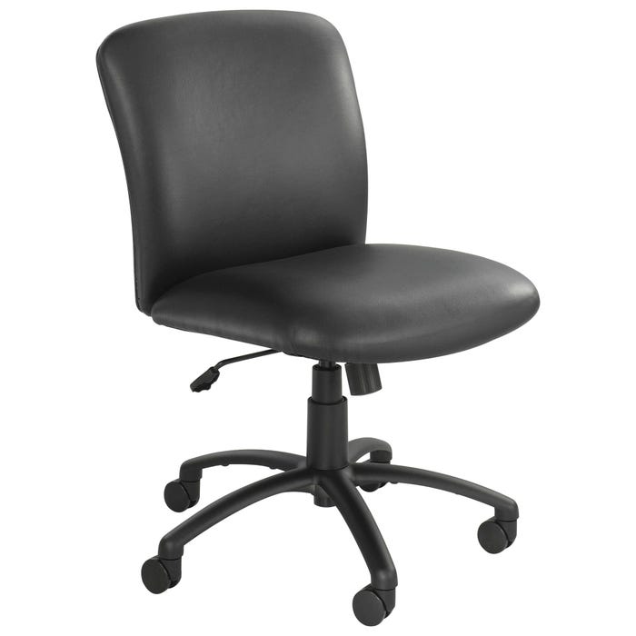 Safco Vinyl Mid-back Chair, 27 x 30-1/4 x 36-1/2 - 40-1/2 Inches, Vinyl, Black