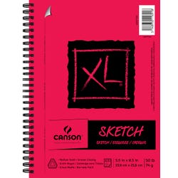 Canson XL Sketch Pad, Side Wire, 5-1/2 x 8-1/2 Inches, White, 100 Sheets 1595191