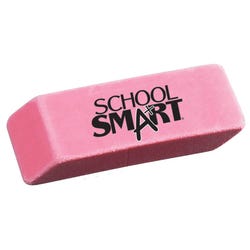 School Smart Beveled Block Erasers, Large, Pink, Pack of 12 Item Number 077356