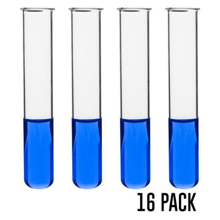 Eisco Test Tube with Rim, Round Bottom, 25x150mm, Borosilicate Glass, Pack of 16