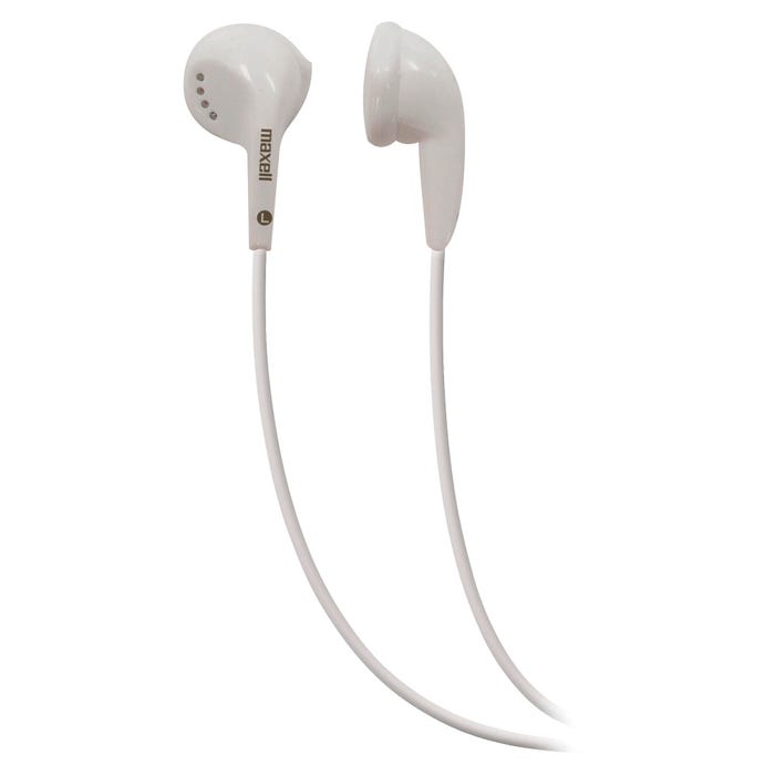 Maxell EB-95 Light-Weight Stereo Earbuds, White