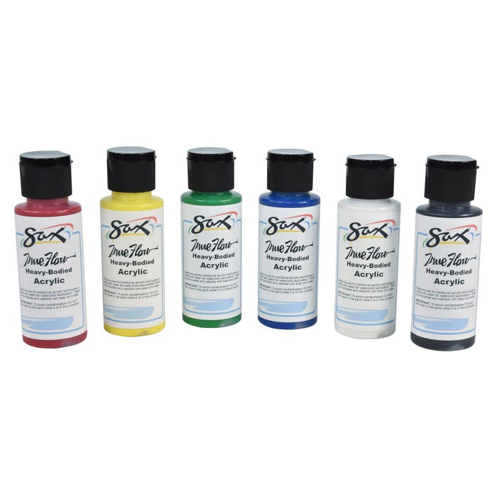 Sax Heavy Body Acrylic Paint, 2 Ounce Bottles, Assorted Colors, Set of 6