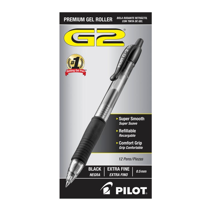 Pilot G2 Premium Retractable Gel Ink Rolling Ball Pen, Extra Fine