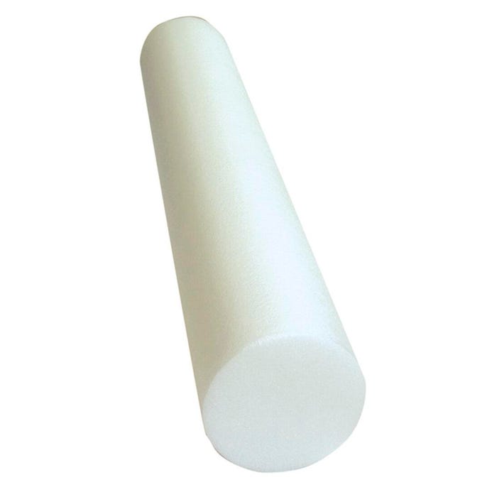CanDo Round Foam Roller, 6 x 36 Inches, White