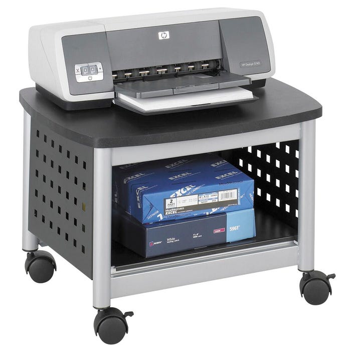 Safco Scoot Printer Stand, Laminate Top, Steel, Black, Powder Coated