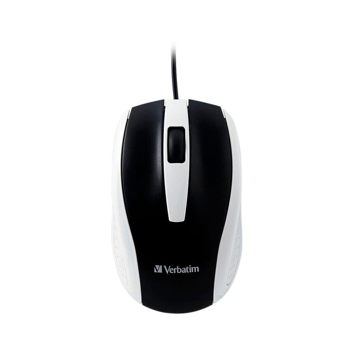 Verbatim Corded Notebook Optical Mouse, White
