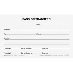 School & Hall Passes and Tardy Slips, Item Number 1473646