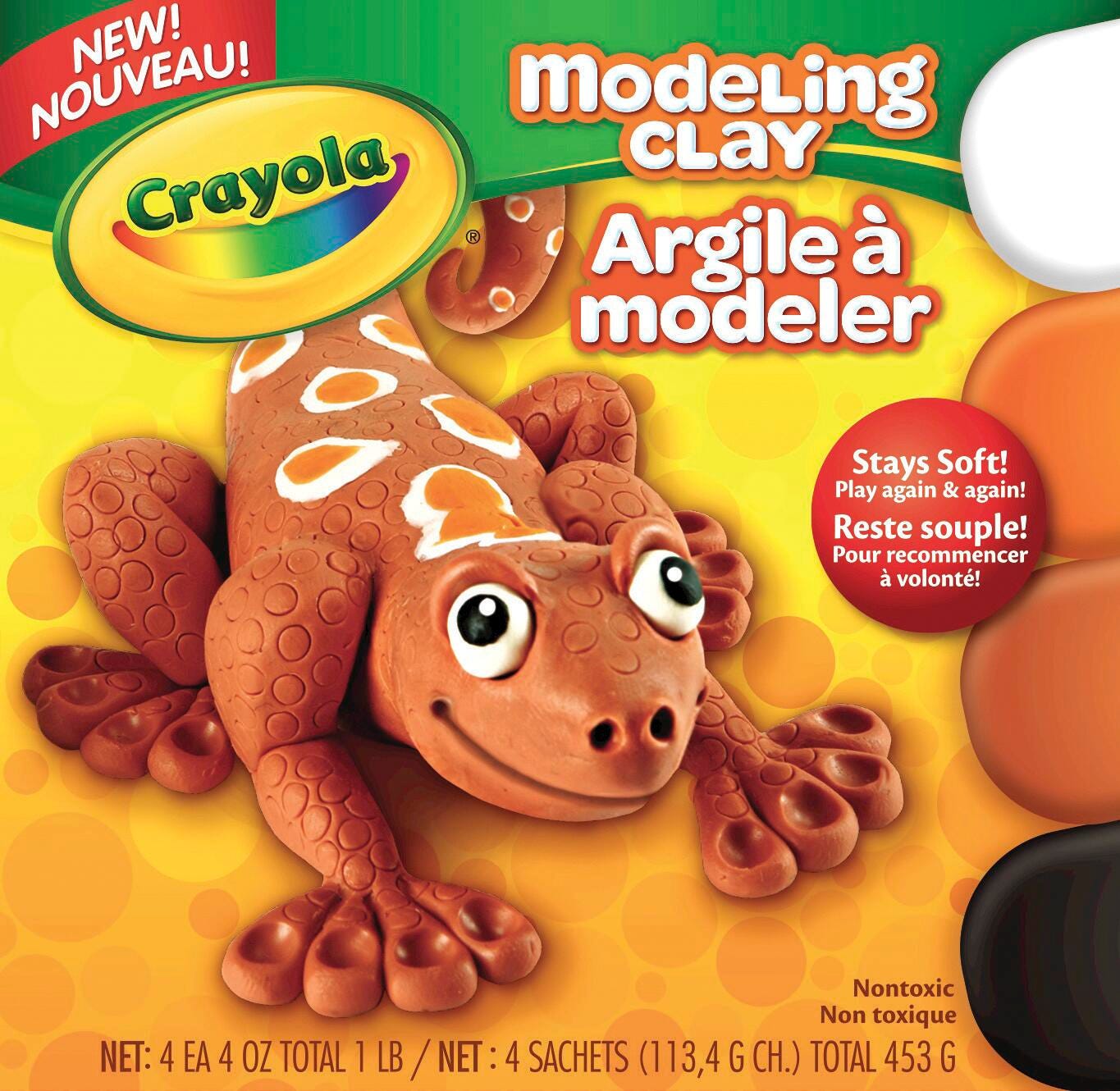 Crayola Modeling Clay, 1/4 Pound Packs, Assorted Natural Colors, Set of 4 1508836
