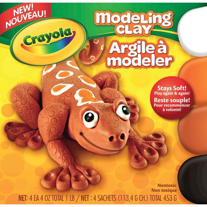 Crayola Modeling Clay, 1/4 Pound Packs, Assorted Natural Colors, Set of 4