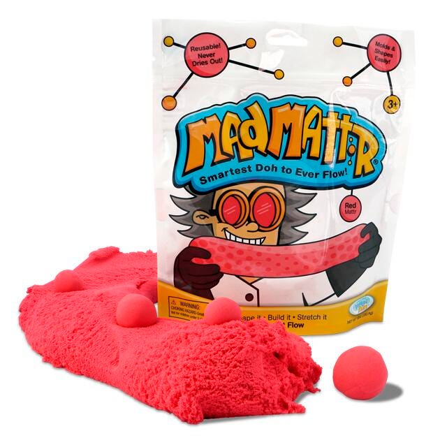 Mad Mattr Dough Pack, 10 Ounces, Red, Item Number 1592830