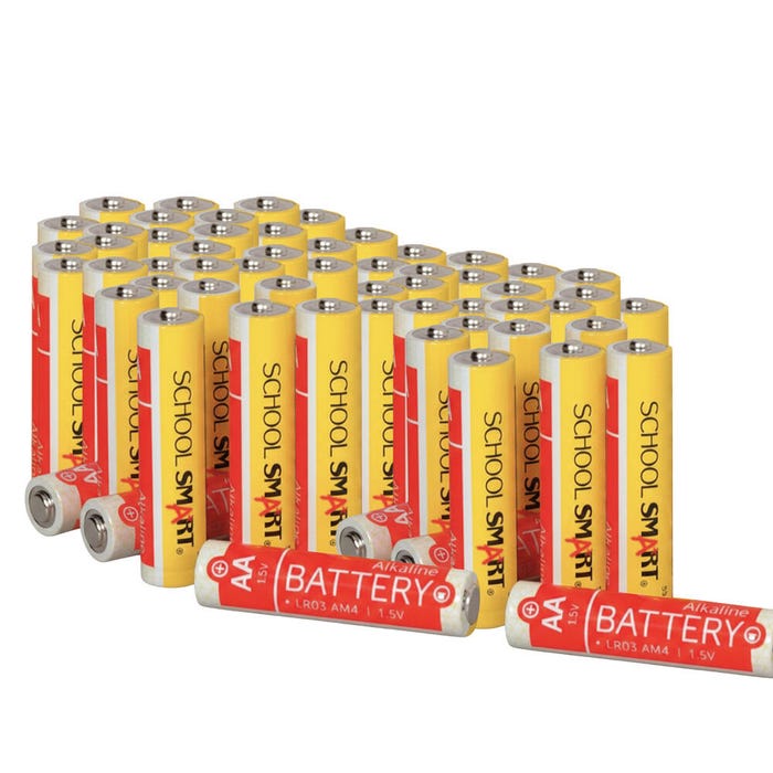 School Smart Alkaline AA Batteries, Pack of 60