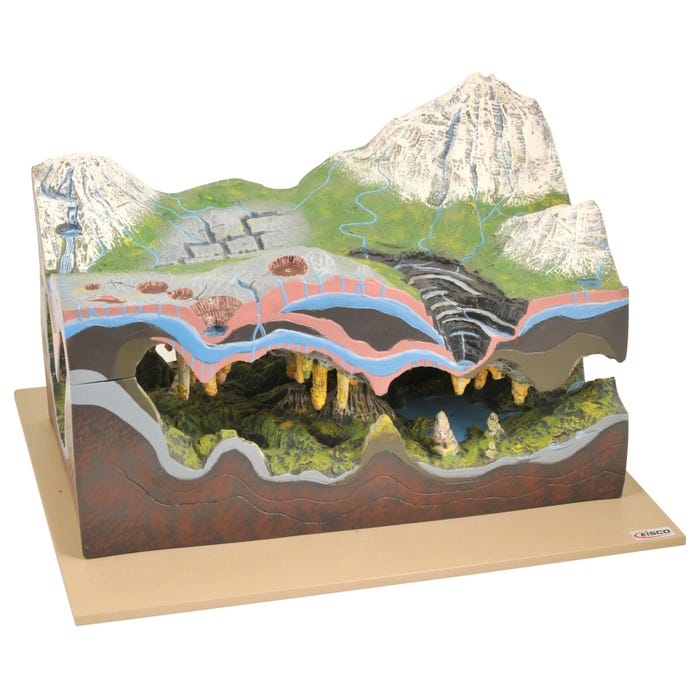 Eisco Labs Karst, Caves and Water Action Landform Model, 2 Pieces