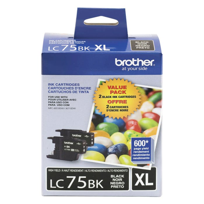 Brother Ink Toner Cartridge, LC752PKS, Black, Pack of 2