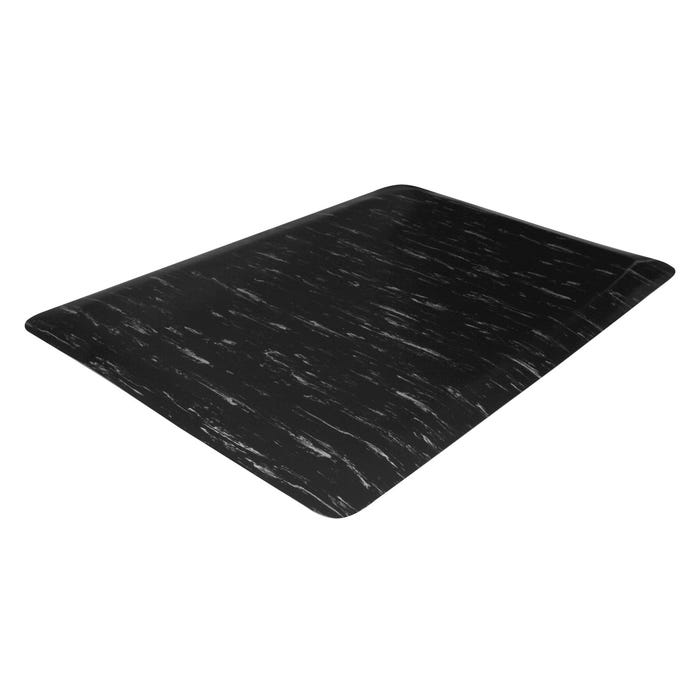 Genuine Joe Anti-Fatigue Puncture Resistant Marble Top Mat, High Density Foam, 24 x 36 Inches, 1/2 Inch Thickness, Black Marble