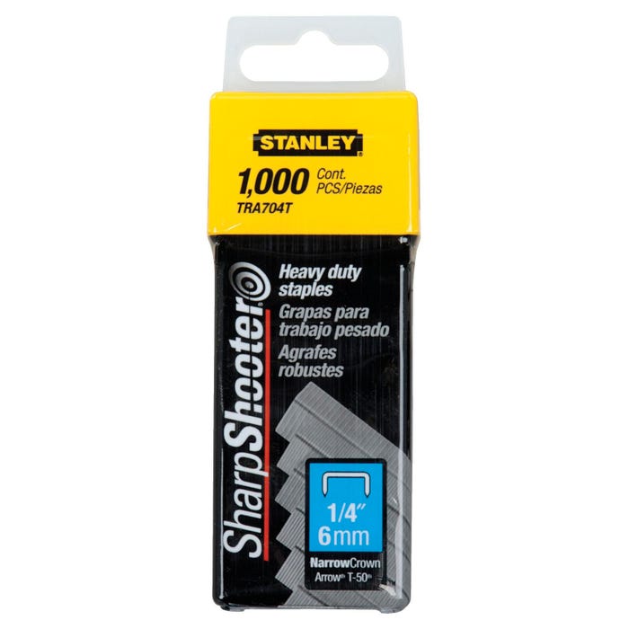 Stanley Heavy Duty Staple, 1/4 Inch Leg, Pack of 1000