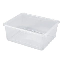 School Smart Deep Storage Bin, 10-3/4 x 13-3/8 x 5-1/4 Inches, Clear 2023877
