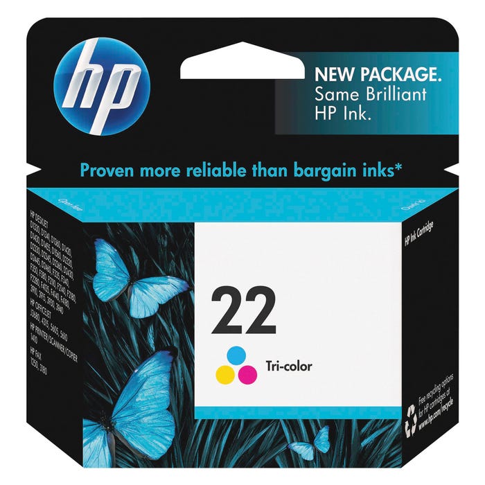 HP 22 Ink Cartridge, C9352AN, Tri-Color