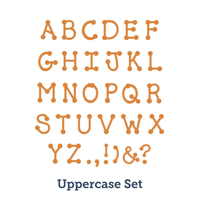 AccuCut DJ Inkers Dot Uppercase Alphabet Dies, 4 Inches, Set of 29
