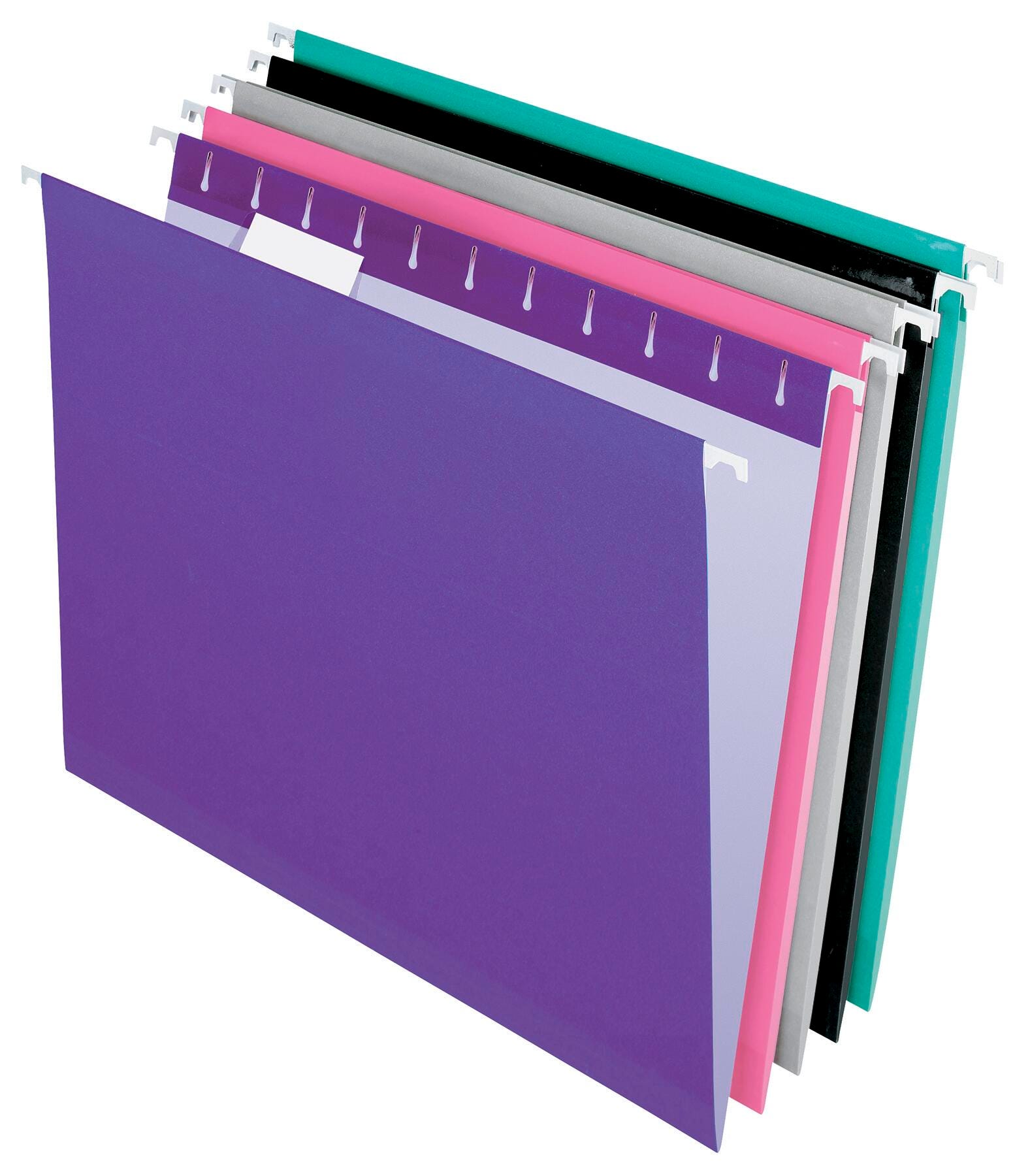 Pendaflex Reinforced Hanging Folders, Letter Size, 5 Tab, Assorted Jewel-Tone Colors, Box of 25 2149833